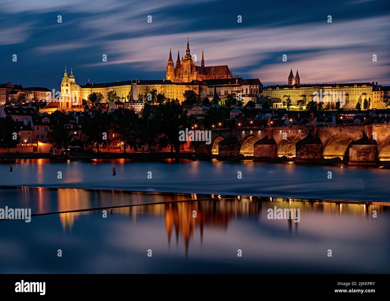 Vue sur le pont Charles, Prague, République Tchèque Banque D'Images