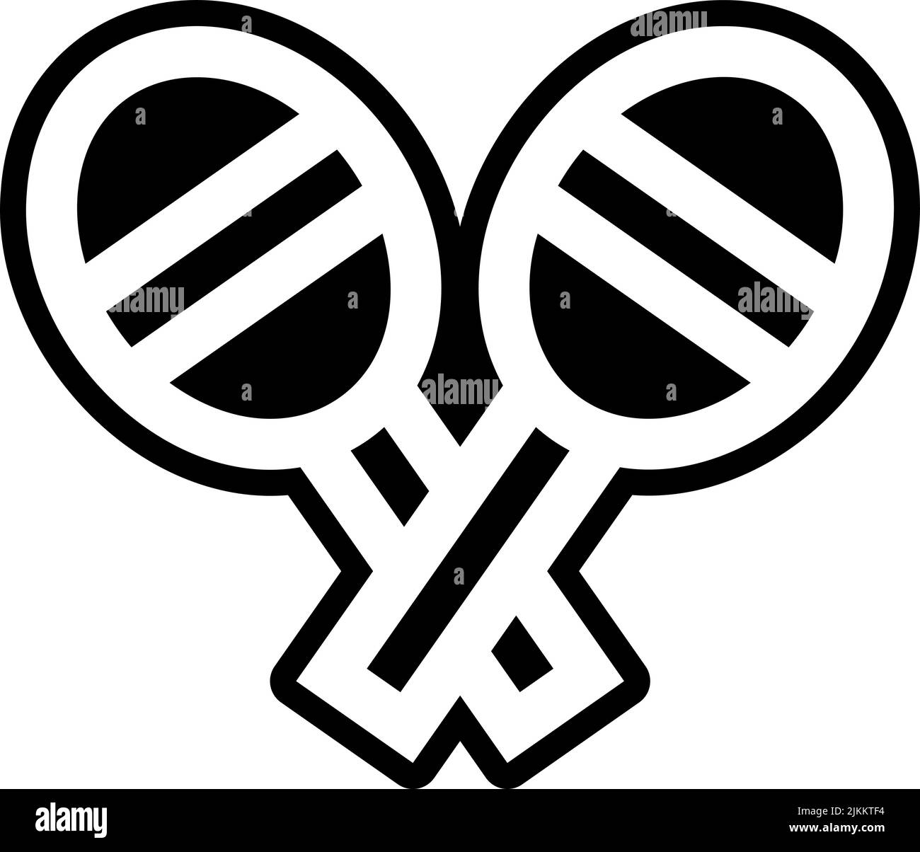 illustration vectorielle noire de l'icône maracas. Illustration de Vecteur