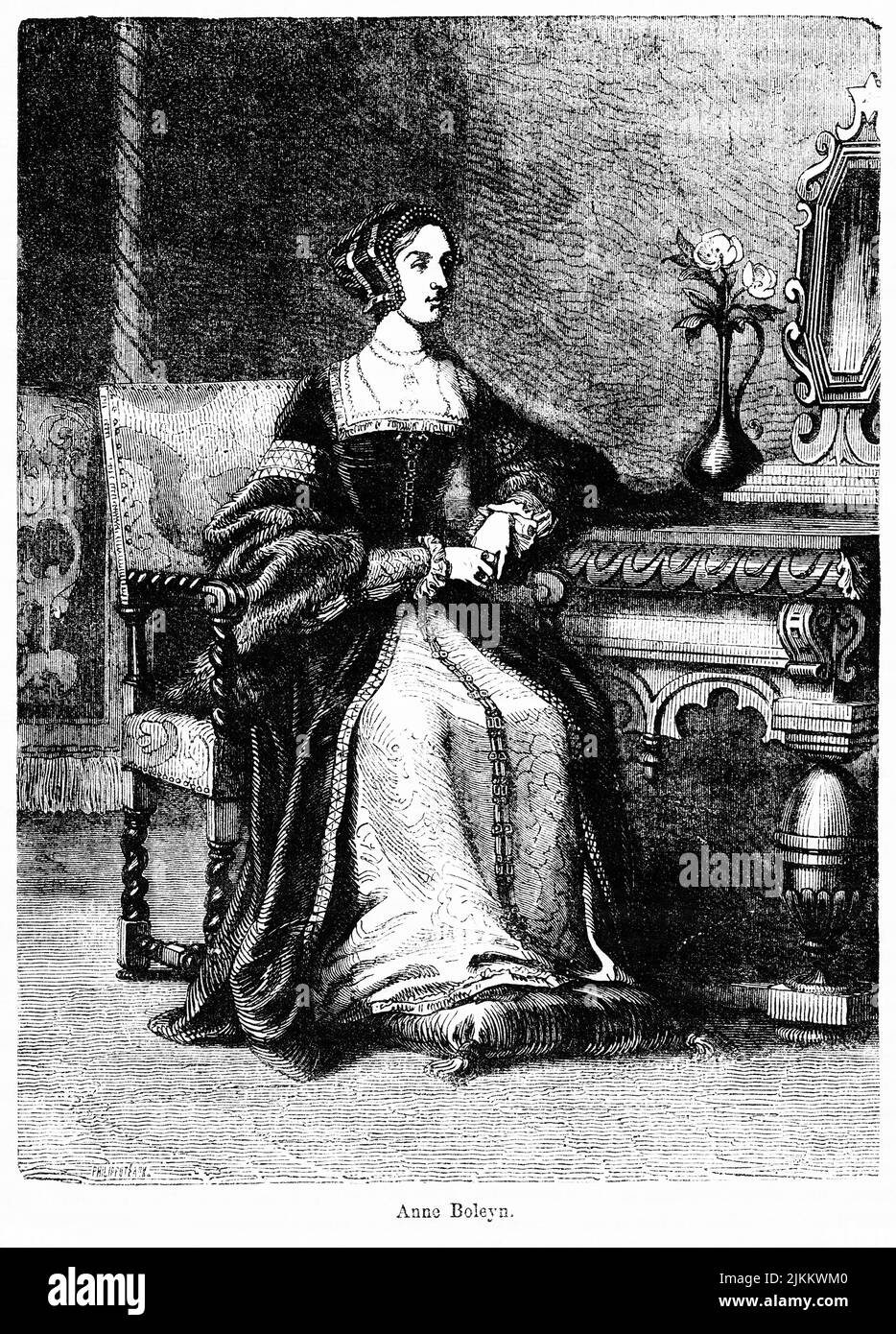 Anne Boleyn, Illustration du livre, « John Cassel's Illustrated History of England, Volume II », texte de William Howitt, Cassell, Petter et Galpin, Londres, 1858 Banque D'Images