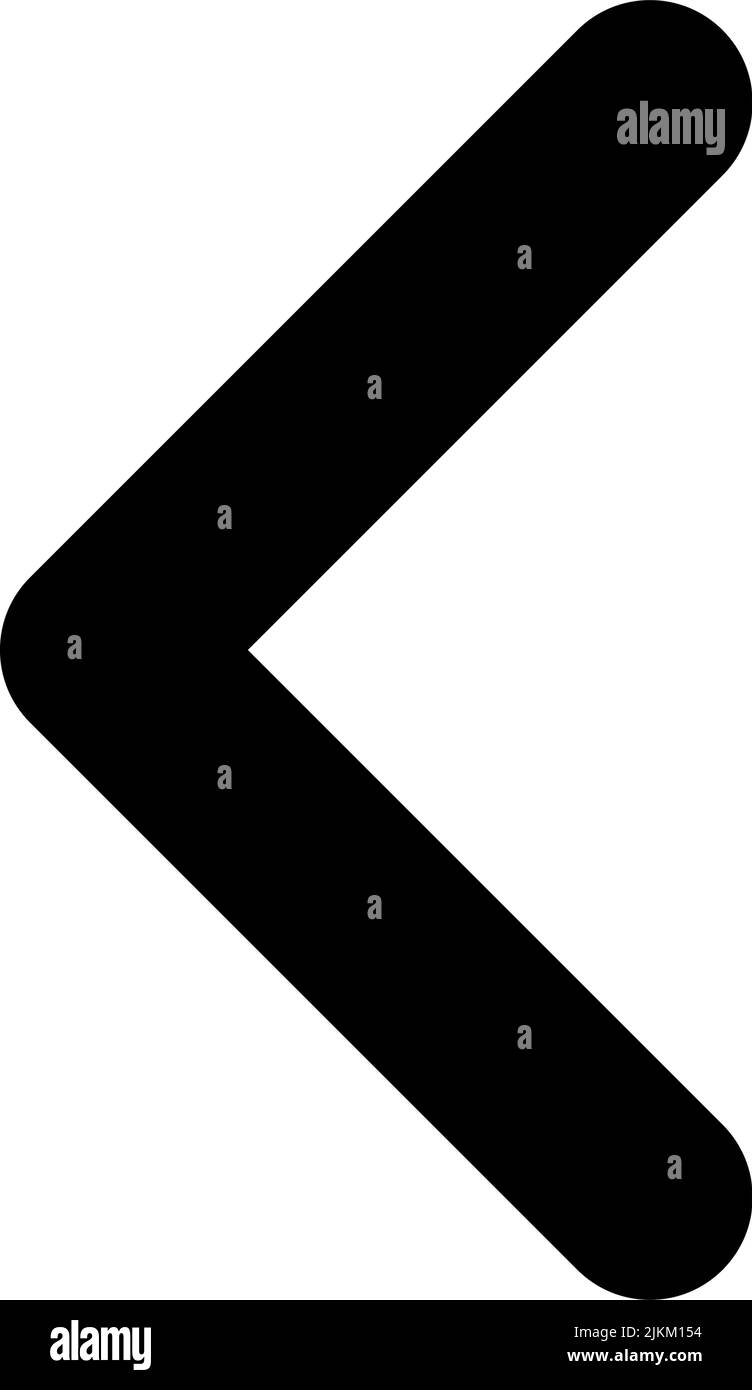 Icône de l'interface utilisateur de glyphe noire de la flèche gauche Illustration de Vecteur