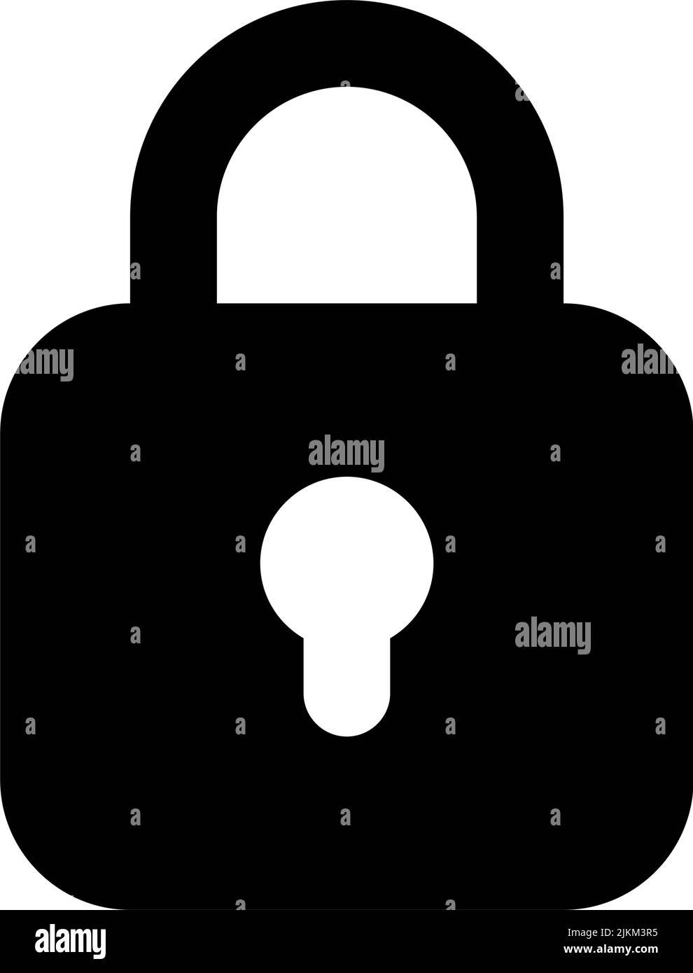 Cadenas verrouillé, icône noire de l'interface utilisateur du glyphe Illustration de Vecteur