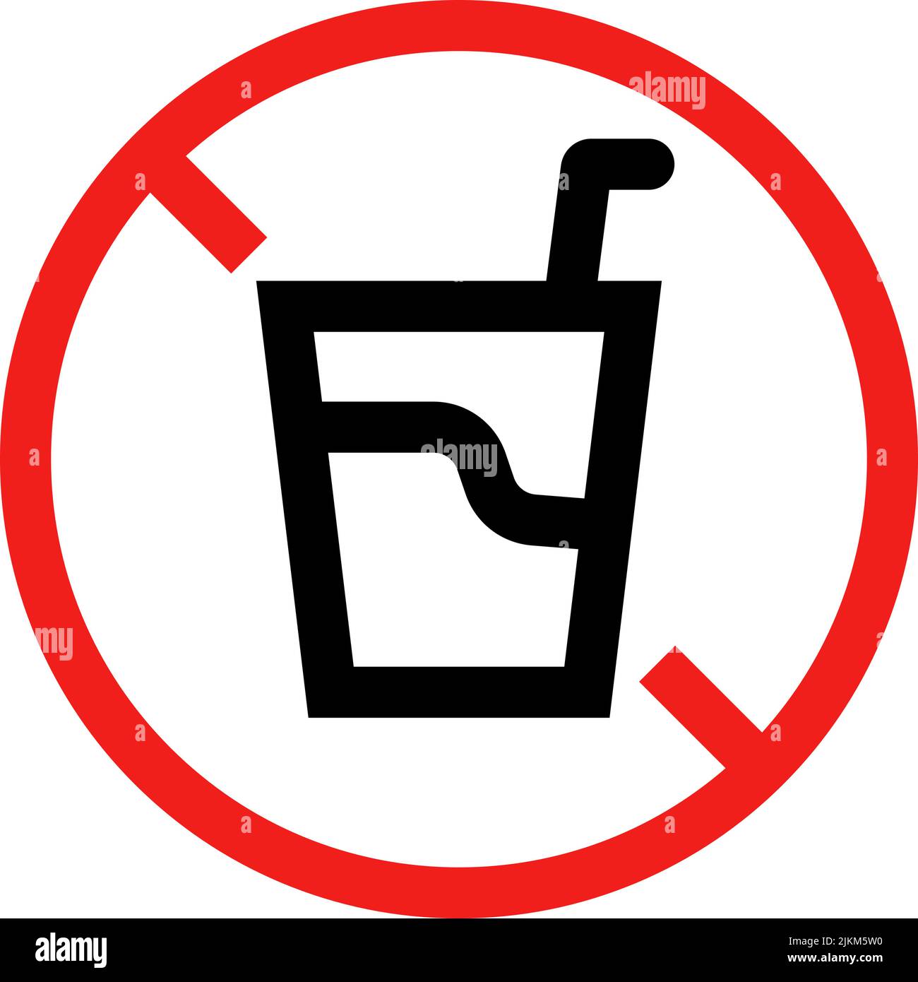 Boisson non autorisée. Régulation des boissons. Vecteur modifiable. Illustration de Vecteur