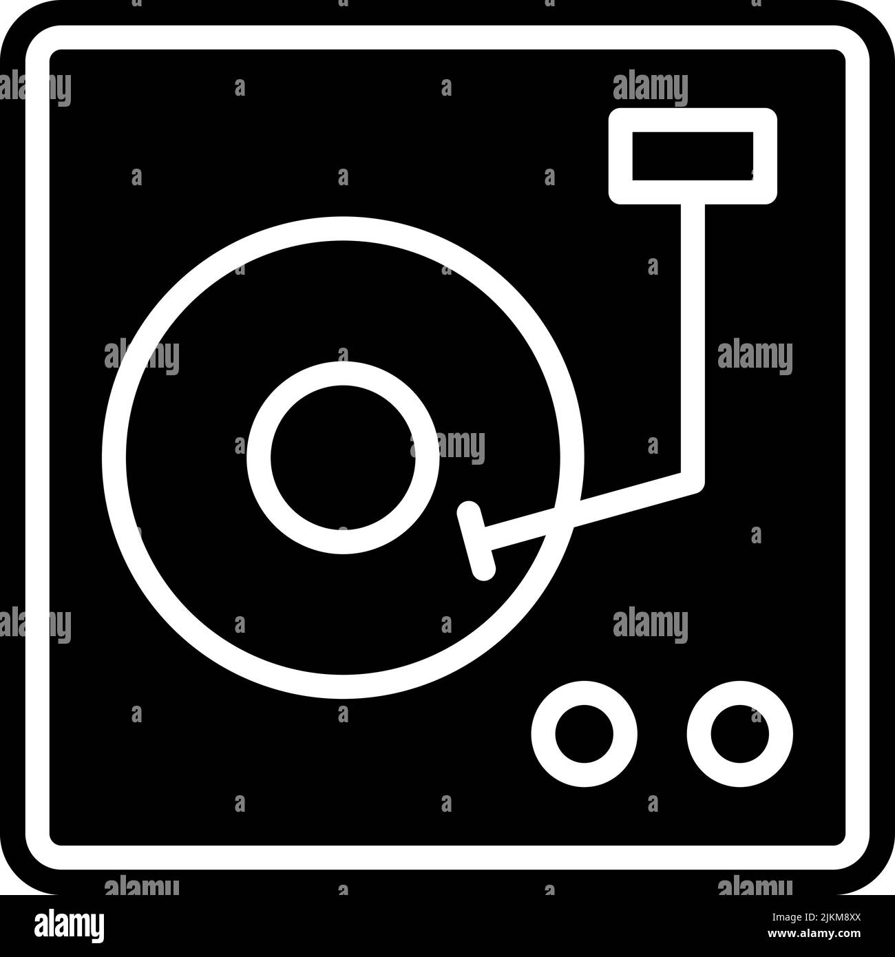 illustration vectorielle noire icône gramophone. Illustration de Vecteur