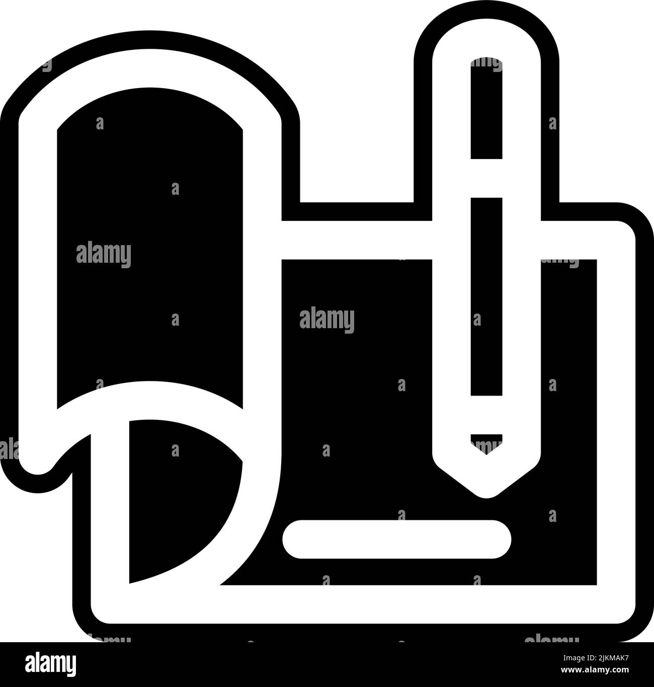 vérifiez l'illustration vectorielle noire de l'icône. Illustration de Vecteur