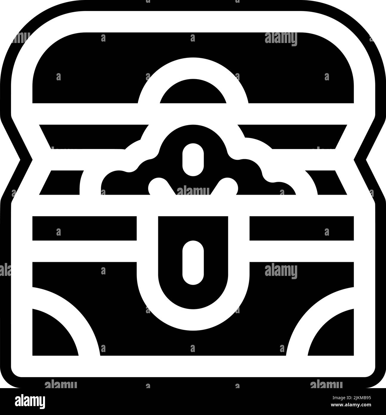illustration vectorielle noire de l'icône treasure chest. Illustration de Vecteur