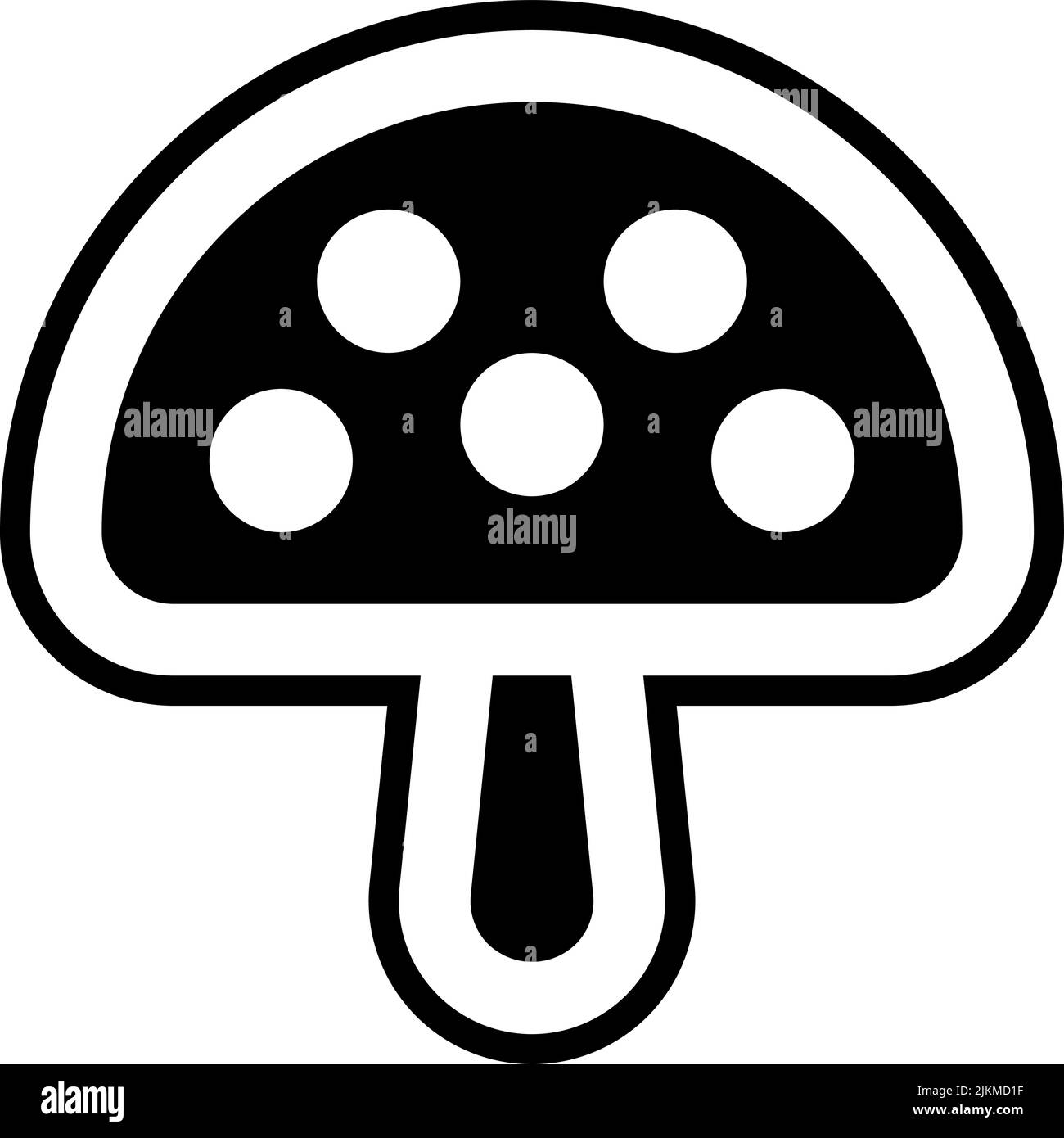illustration vectorielle noire icône en forme de champignon. Illustration de Vecteur