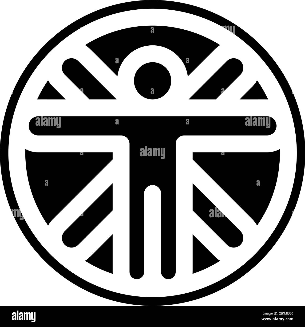 illustration vectorielle noire de l'icône de l'homme de vitruvian. Illustration de Vecteur