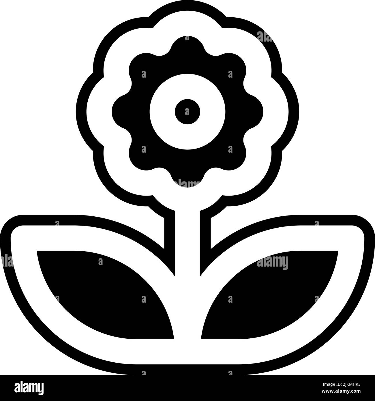 illustration vectorielle noire icône tournesol. Illustration de Vecteur