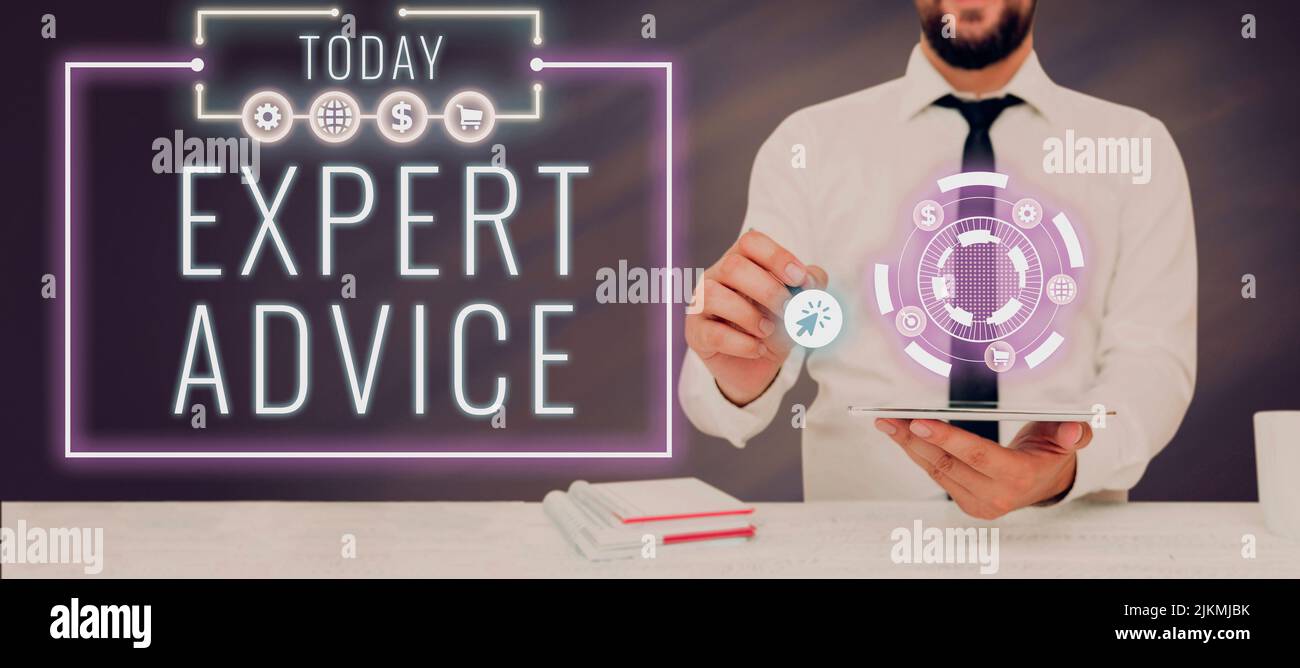 Affiche conseils d'expert, idée d'affaires Sage bon mot opinion