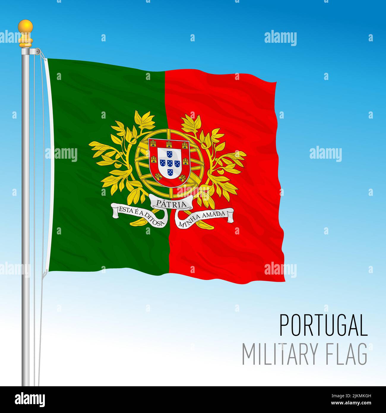 Portugal, drapeau militaire, Union européenne, illustration vectorielle Illustration de Vecteur