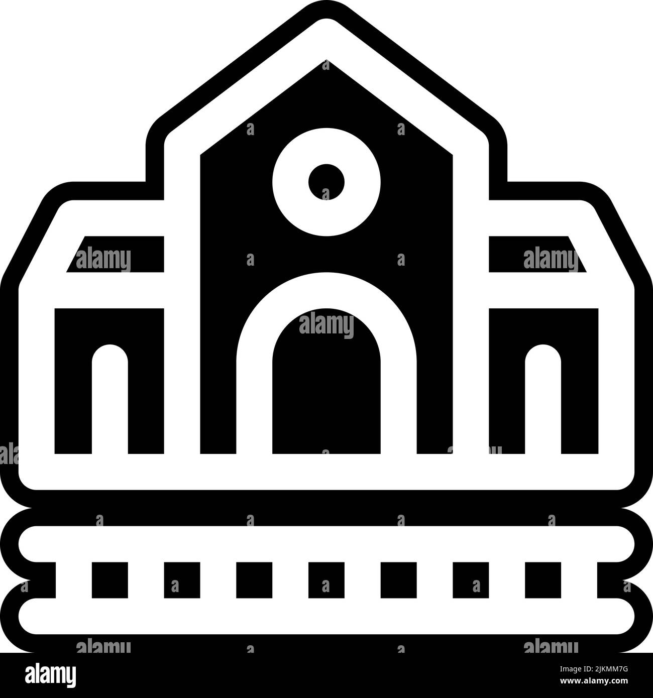 illustration vectorielle noire icône de la gare. Illustration de Vecteur