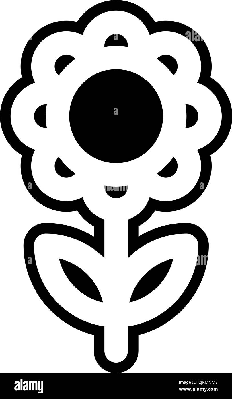 illustration vectorielle noire icône tournesol. Illustration de Vecteur