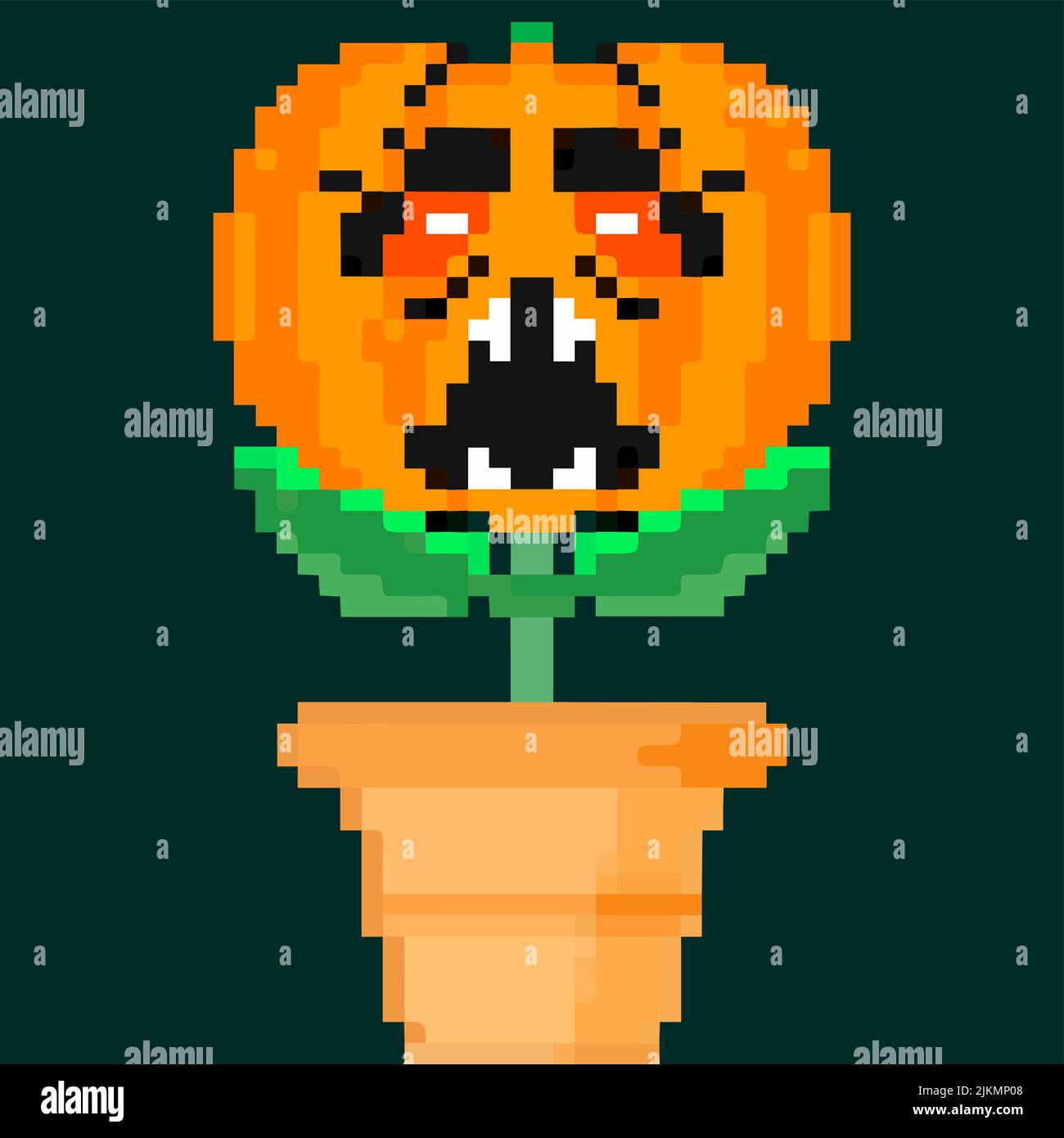 Jack olantern Halloween fleur. Fêtez Halloween à voix haute Illustration de Vecteur