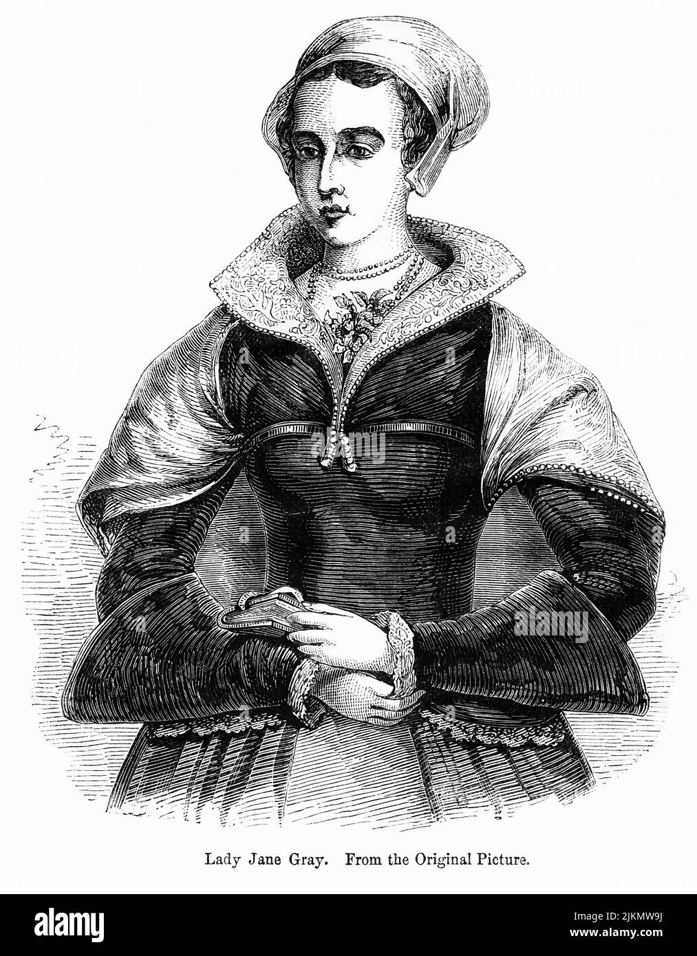 Lady Jane Gray, illustration du livre, « John Cassel's Illustrated History of England, Volume II », texte de William Howitt, Cassell, Petter et Galpin, Londres, 1858 Banque D'Images