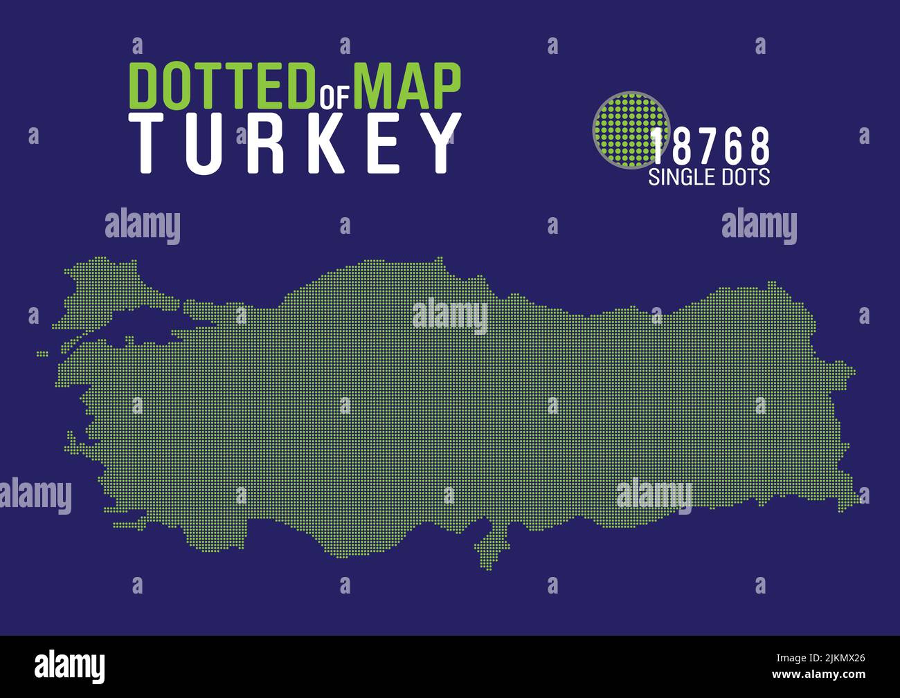 une carte détaillée et en pointillés de la turquie Illustration de Vecteur