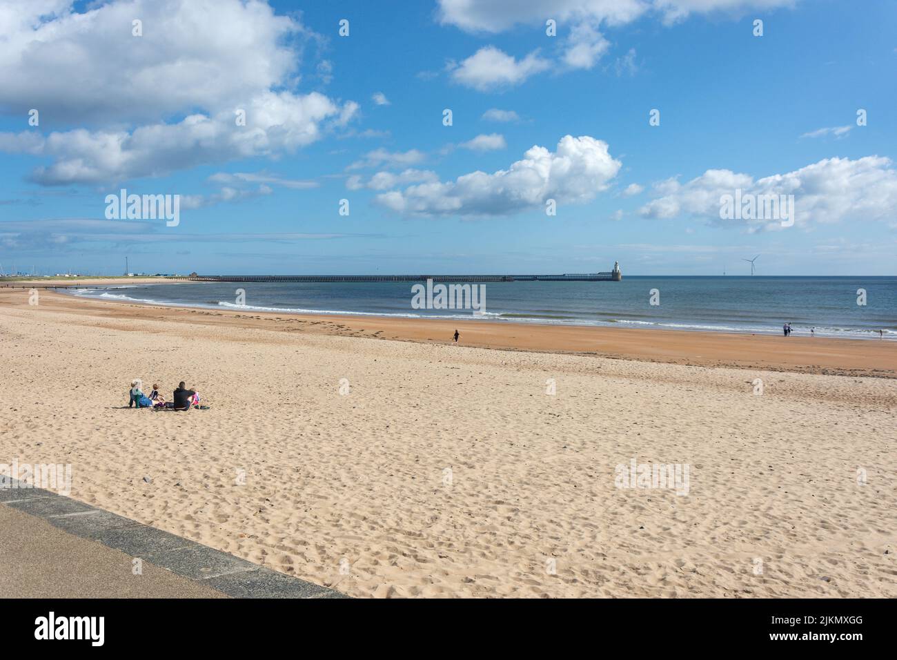 Vue sur la plage, Blyth South Beach, Blyth, Northumberland, Angleterre, Royaume-Uni Banque D'Images