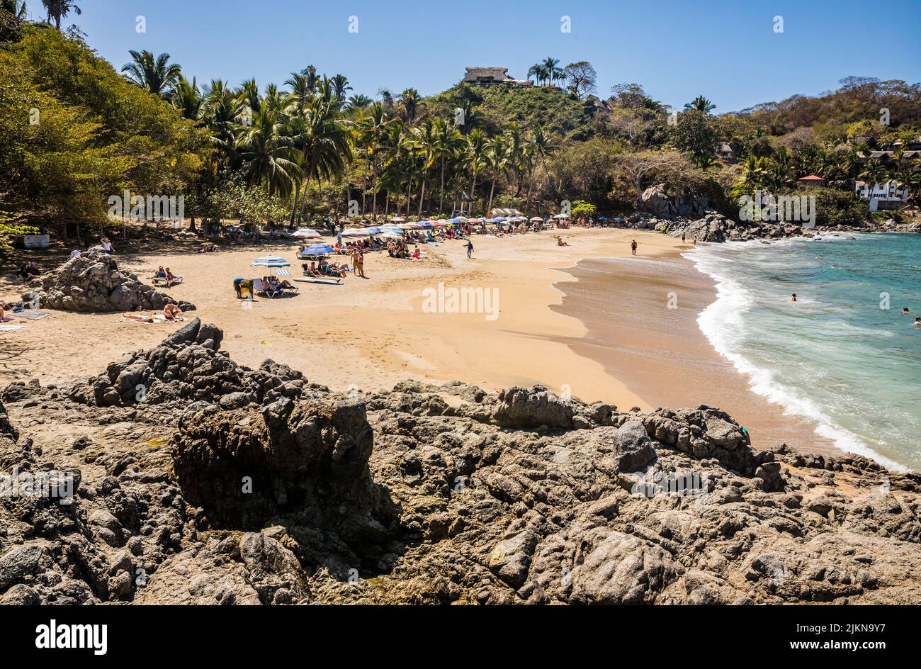 Playa de los Muertos / Plage des morts à Sayulita, Nayarit, Mexique. Banque D'Images