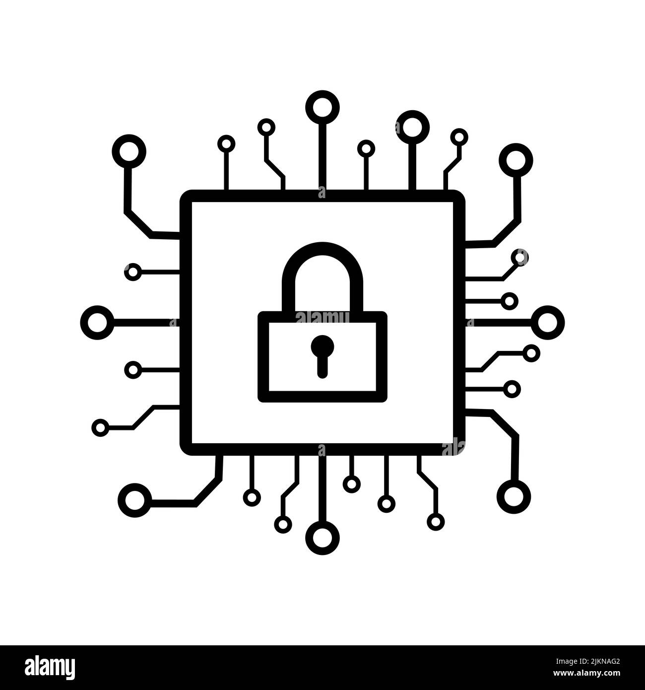 Vecteur d'icône de cyber-sécurité. Sécurité logo Intelligence artificielle symbole Keyhole vitesse Internet technologie signe pour la conception graphique, logo, site Web, ainsi Illustration de Vecteur