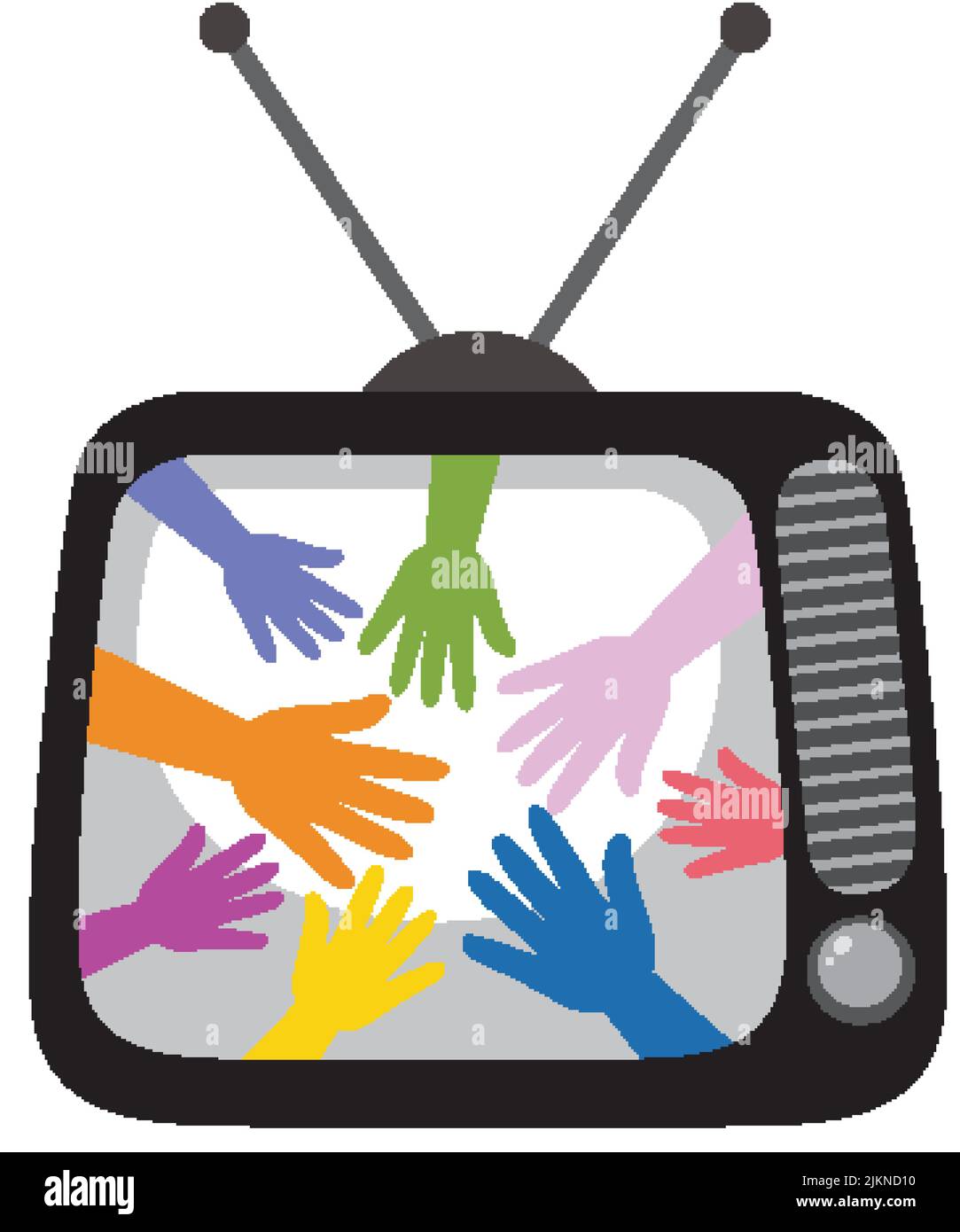 Ancienne illustration isolée de télévision d'époque Illustration de Vecteur