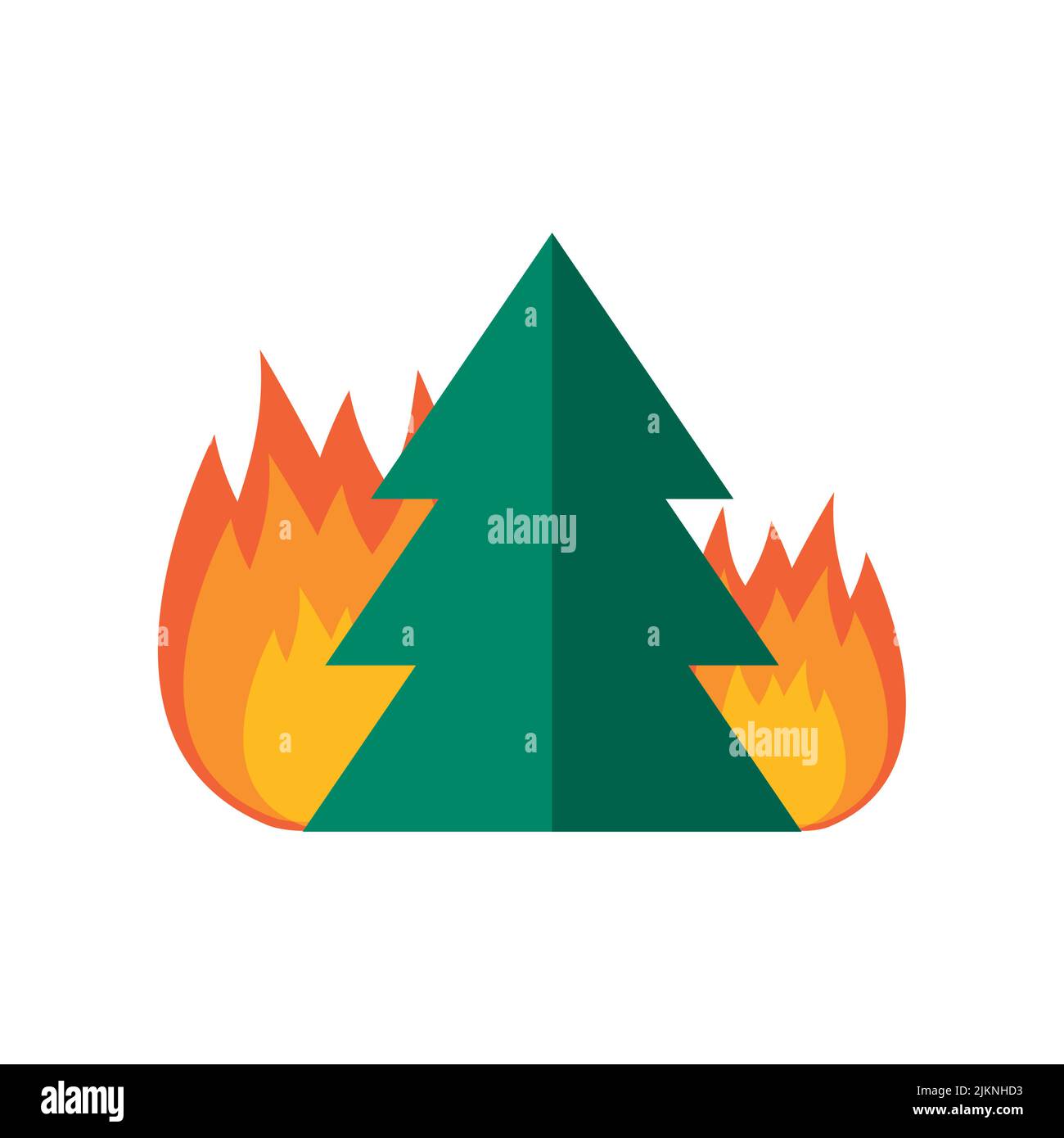 danger de feu de forêt incendie de sapins illustration Illustration de Vecteur