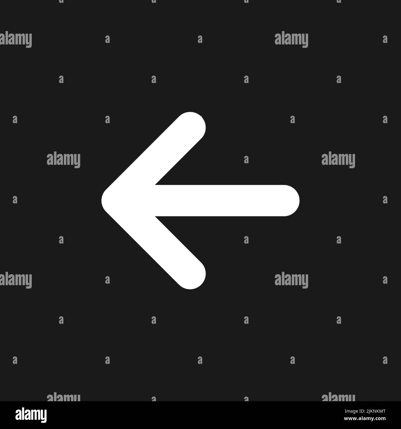 Flèche vers la gauche, mode foncé, glyphe, icône de l'interface utilisateur Illustration de Vecteur