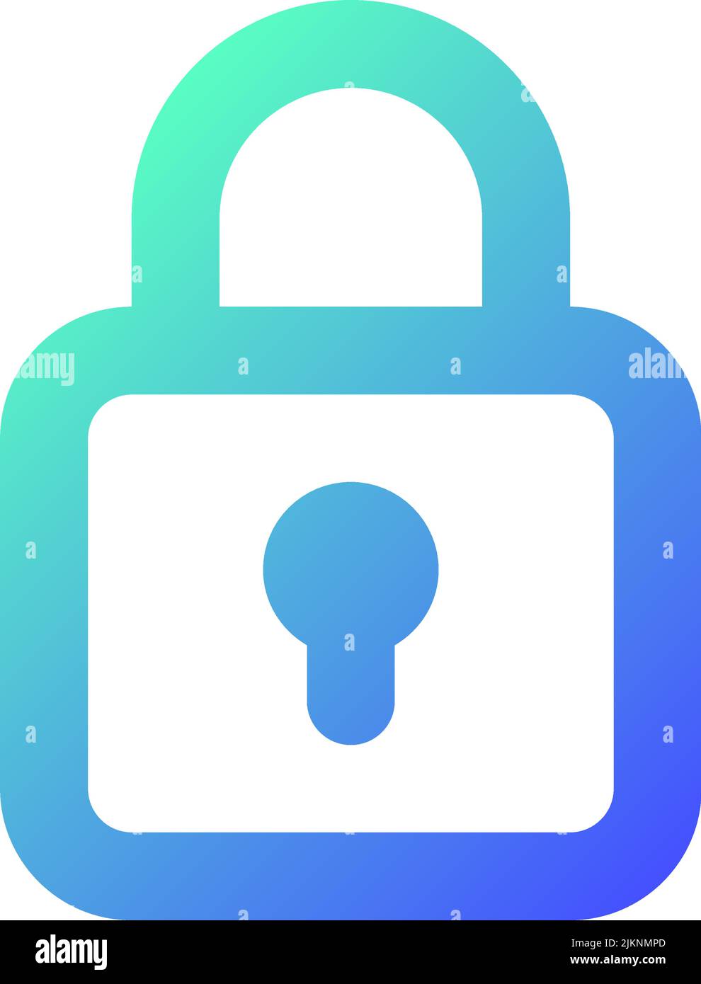 Cadenas verrouillé pixel Perfect gradient linéaire icône de l'interface utilisateur Illustration de Vecteur