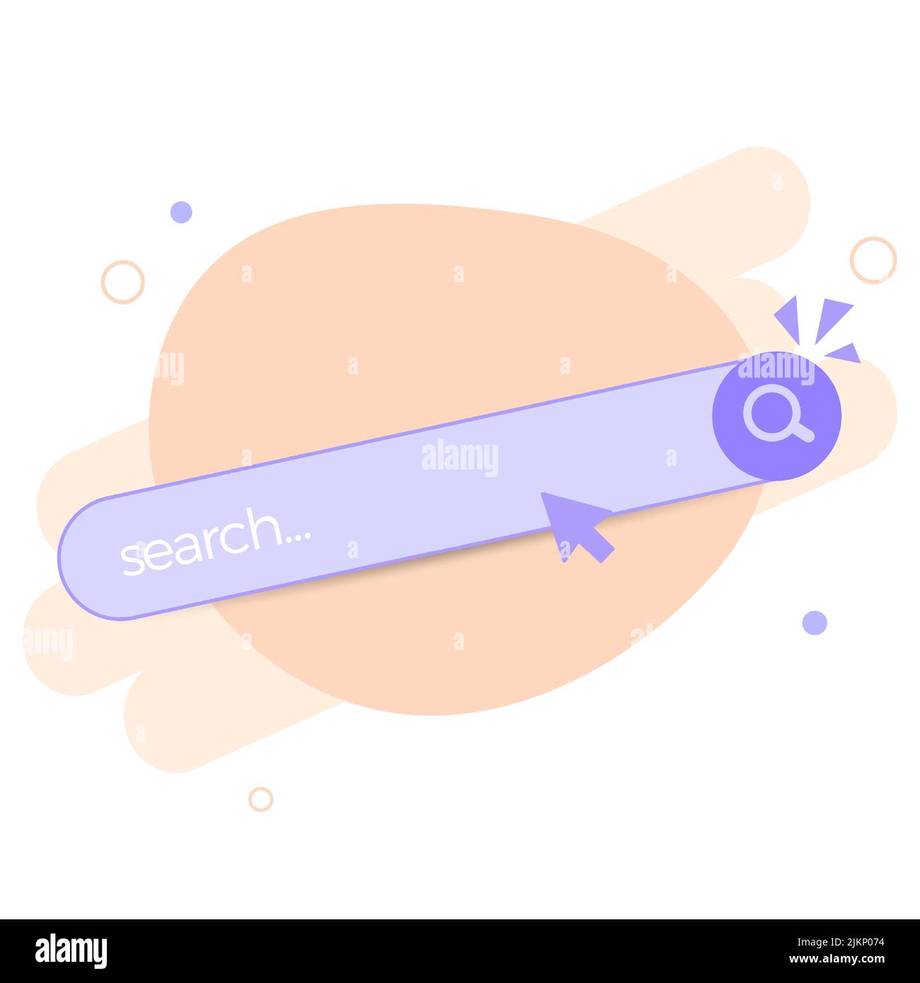 Modèle de barre de recherche pour le site Web. Navigation recherche de navigateur. Flèche, curseur. Concept créatif de style dessin animé. Illustration vectorielle Illustration de Vecteur