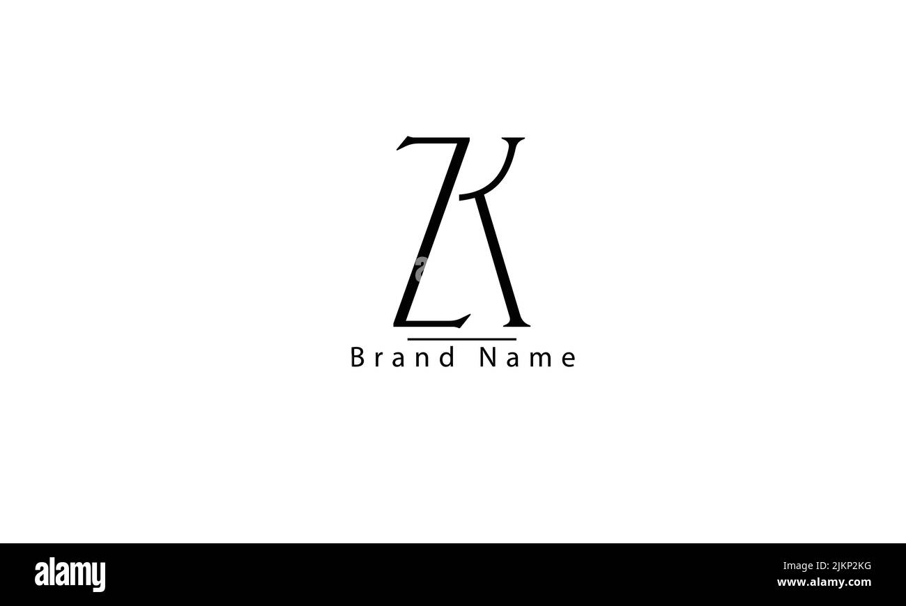 Lettres de l'alphabet initiales Monogram logo ZK KZ Z K Illustration de Vecteur