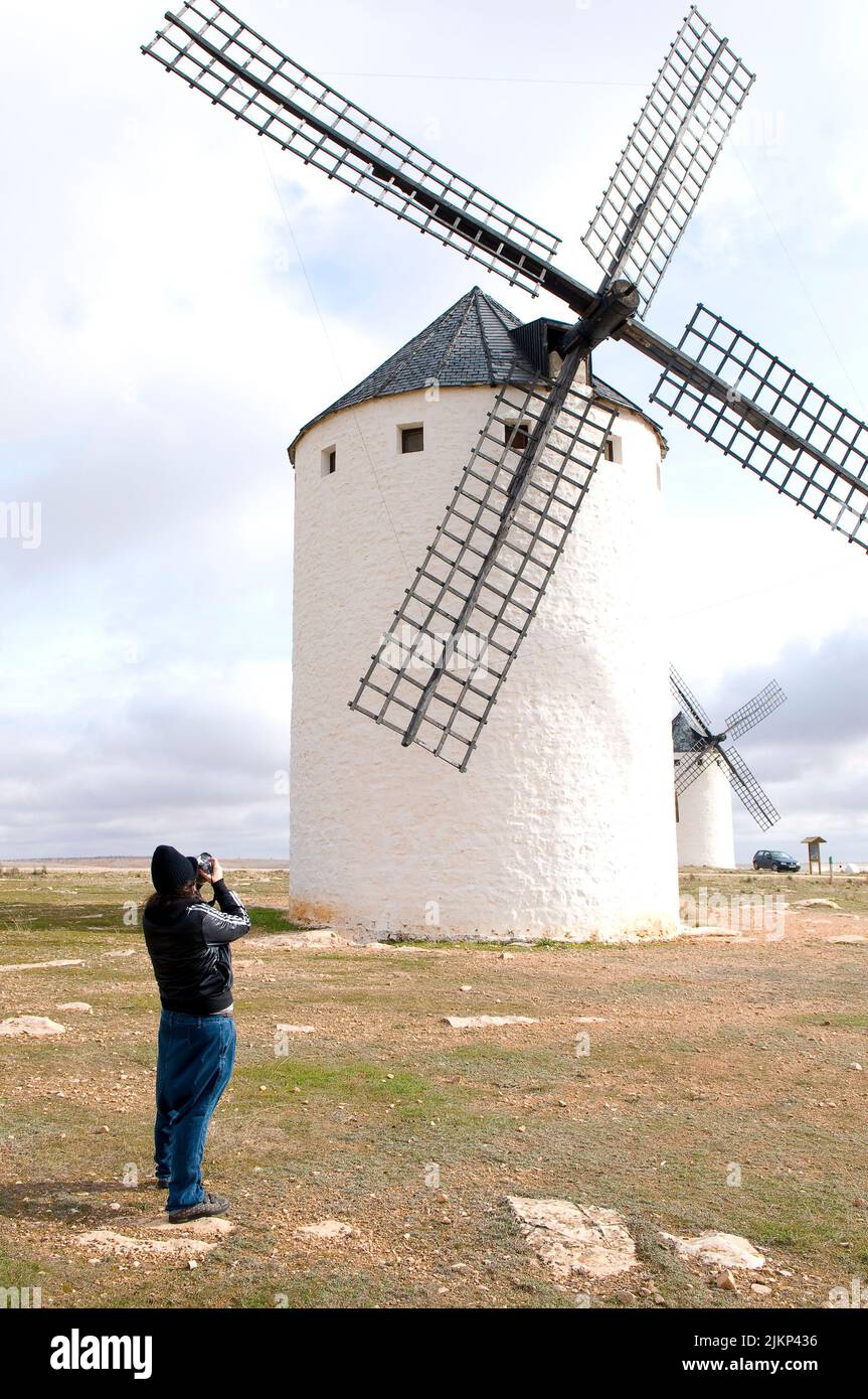 Molinos de viento en Campo de Criptana Banque D'Images