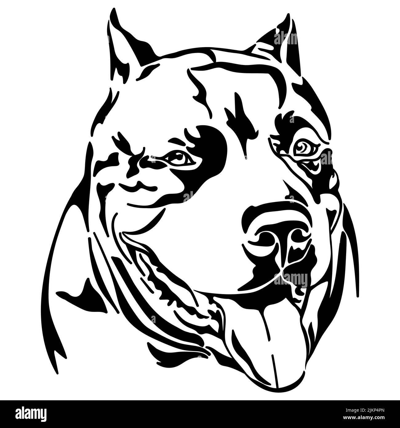 Chien American Pitbull Terrier, illustration vectorielle. Illustration de Vecteur