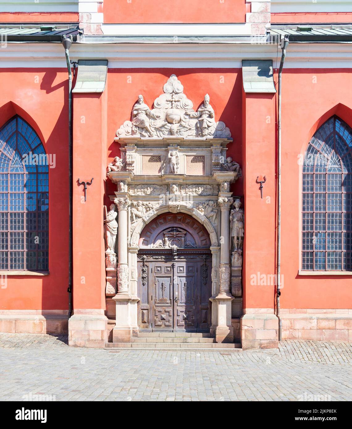 Entrée de Sankt Jacobs kyrka, une église de Norrmalm, centre de Stockholm, Suède Banque D'Images