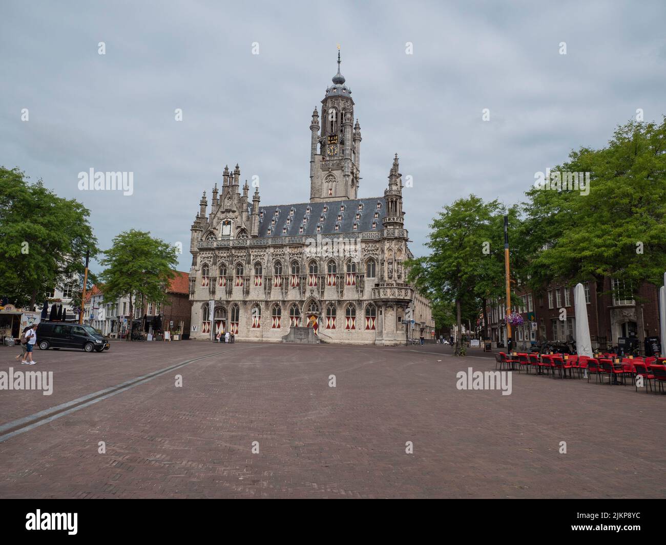 Middelburg, pays-Bas, 10 juillet 2022, hôtel de ville de Middelburg dans le style gothique tardif situé sur le marché Banque D'Images