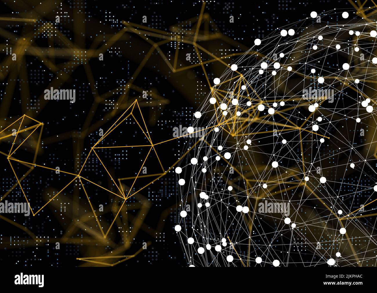 A 3D rendering of abstract neural network icons -global network concept Banque D'Images