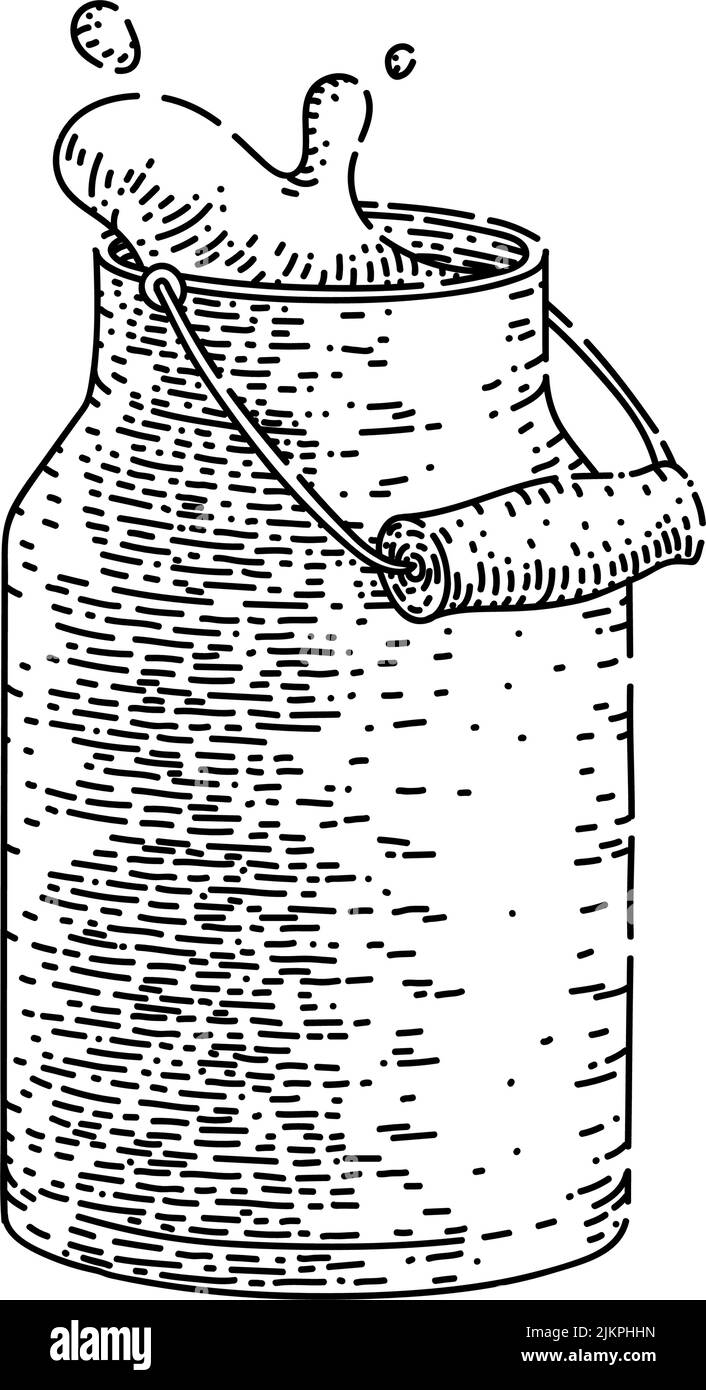 le lait peut dessiner un vecteur dessiné à la main Illustration de Vecteur