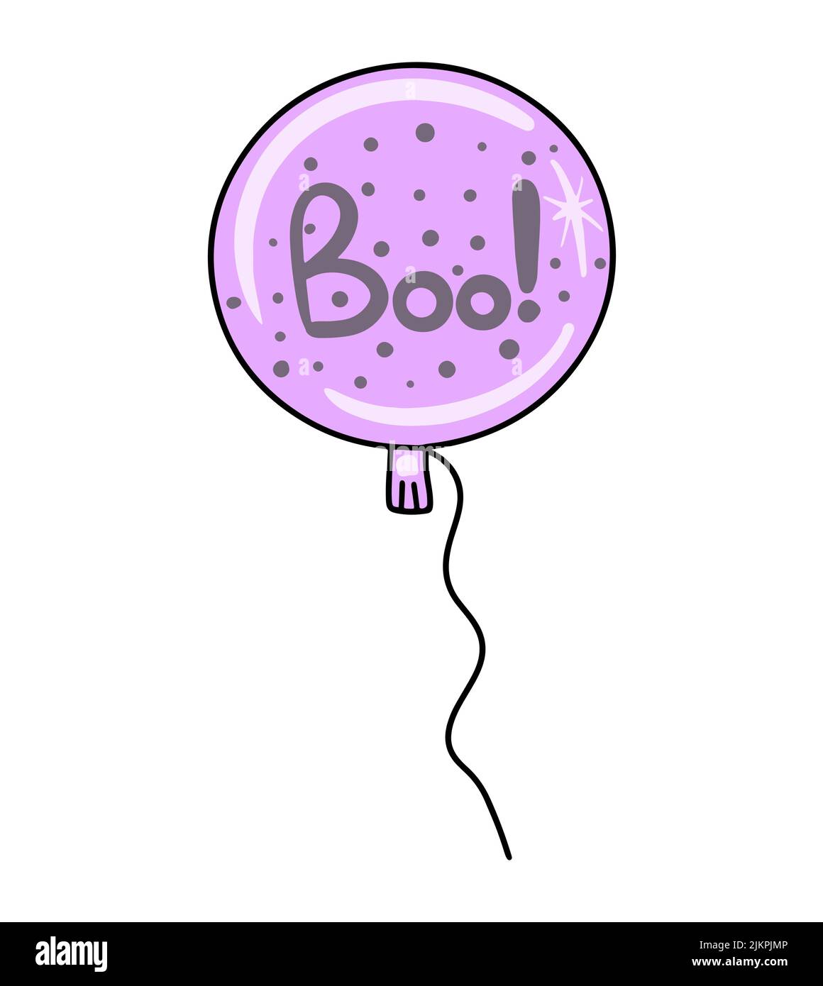 Icône vectorielle d'un ballon d'halloween violet avec l'inscription boo. Illustration de Vecteur