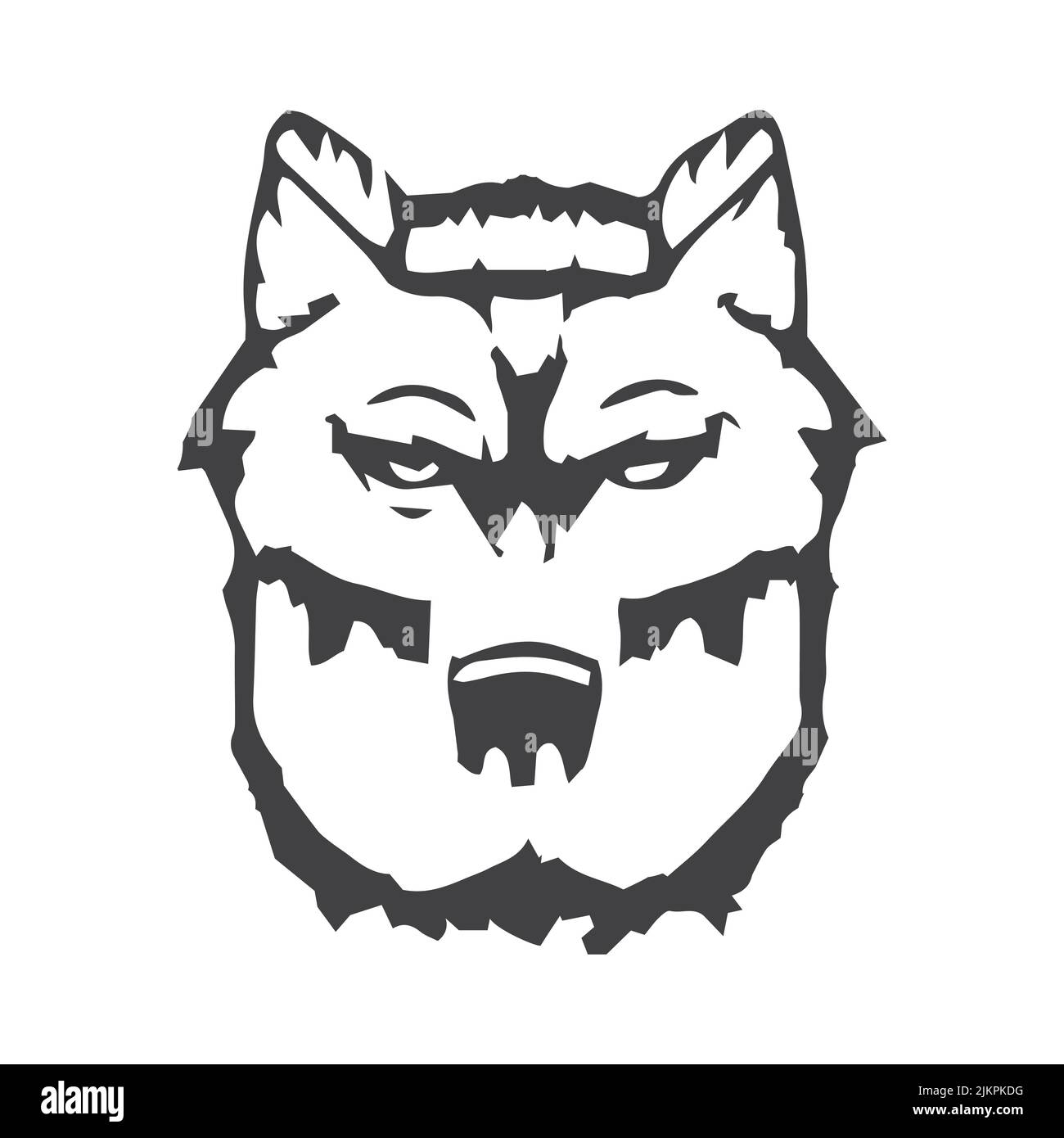 Emblème Wolf Head pour le concept. Illustration vectorielle isolée. Design créatif. Conception de modèle. Logo. Symbole de danger. Art. Concept Illustration de Vecteur