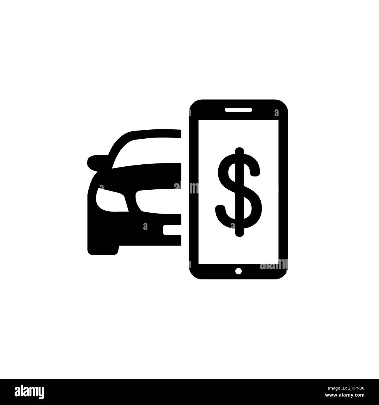 Icône de vente de voitures avec étiquette de prix Illustration de Vecteur