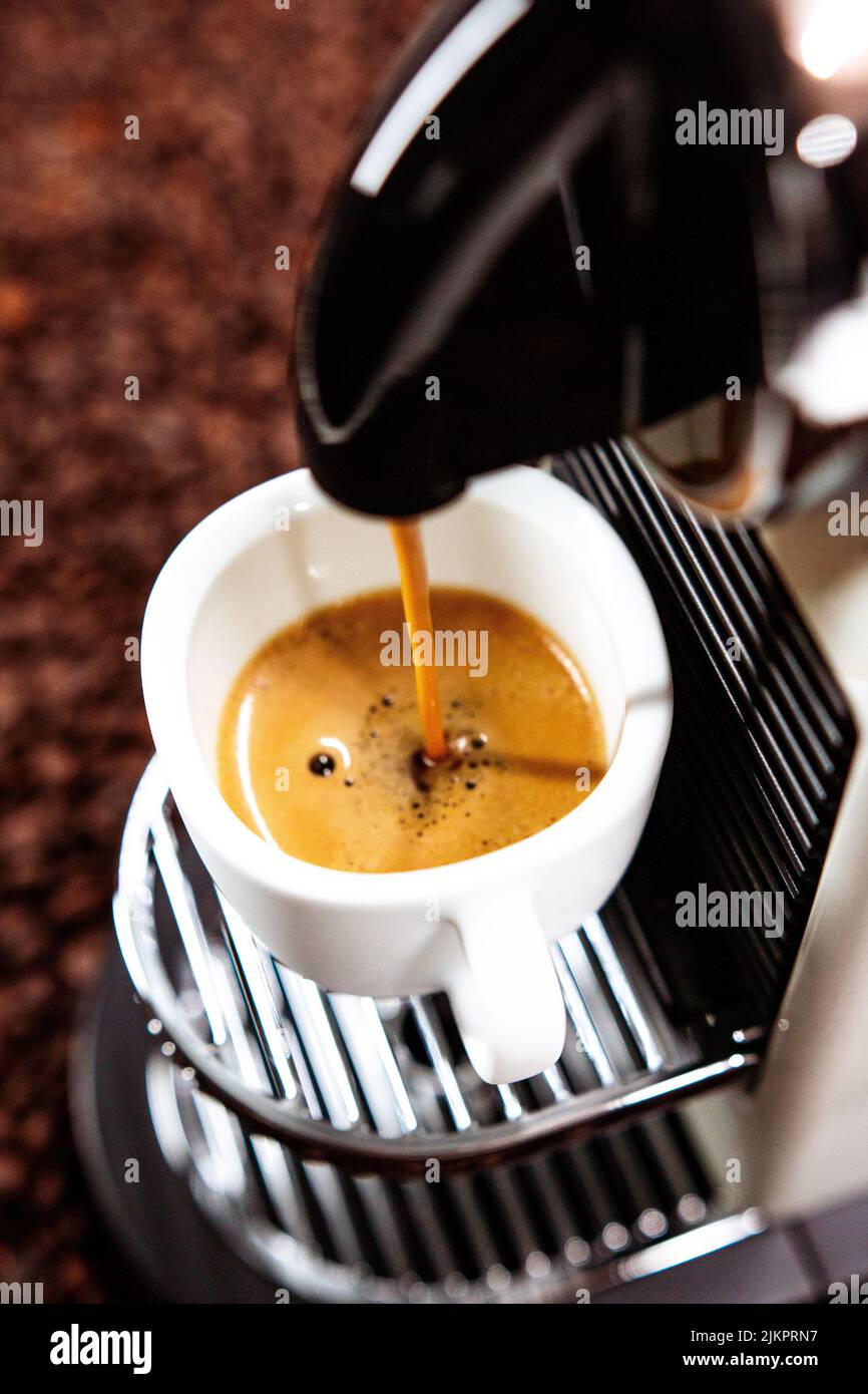 Machine à café Nespresso, boisson capsule Banque D'Images