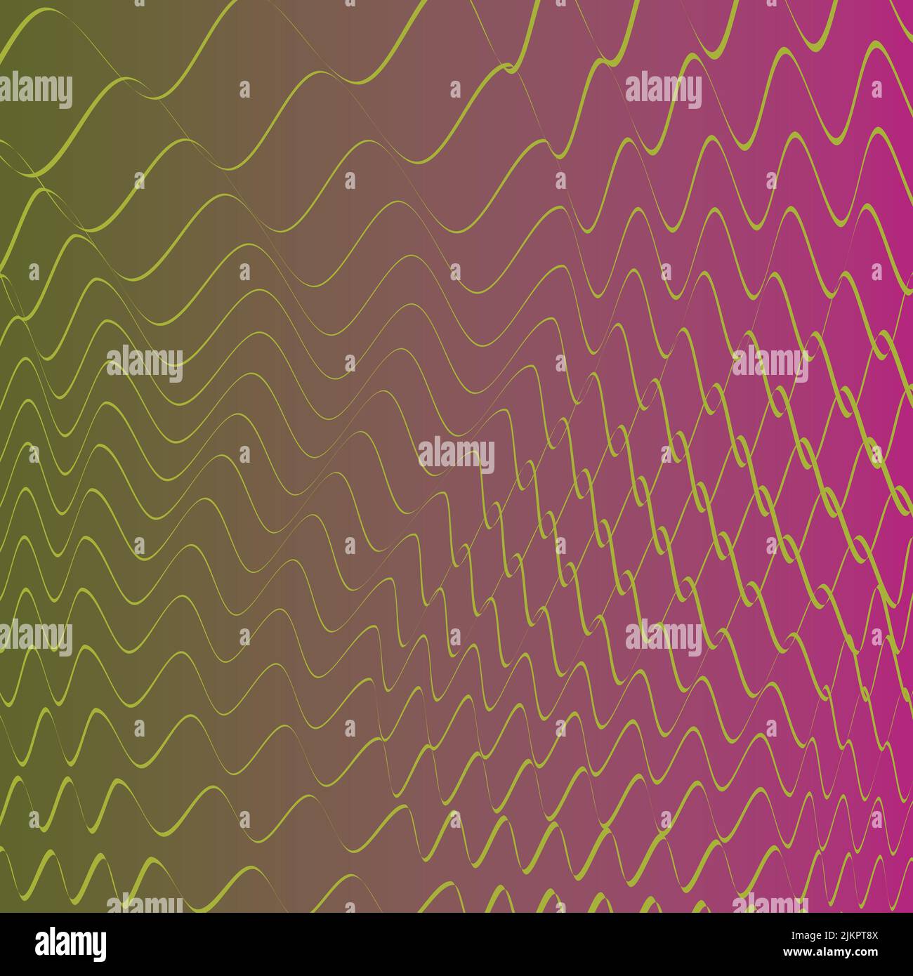 Un magnifique dessin d'arrière-plan d'illustration vectorielle avec un dégradé et des lignes ondulées qui traversent. Avec des couleurs telles que le vert et le rose Illustration de Vecteur