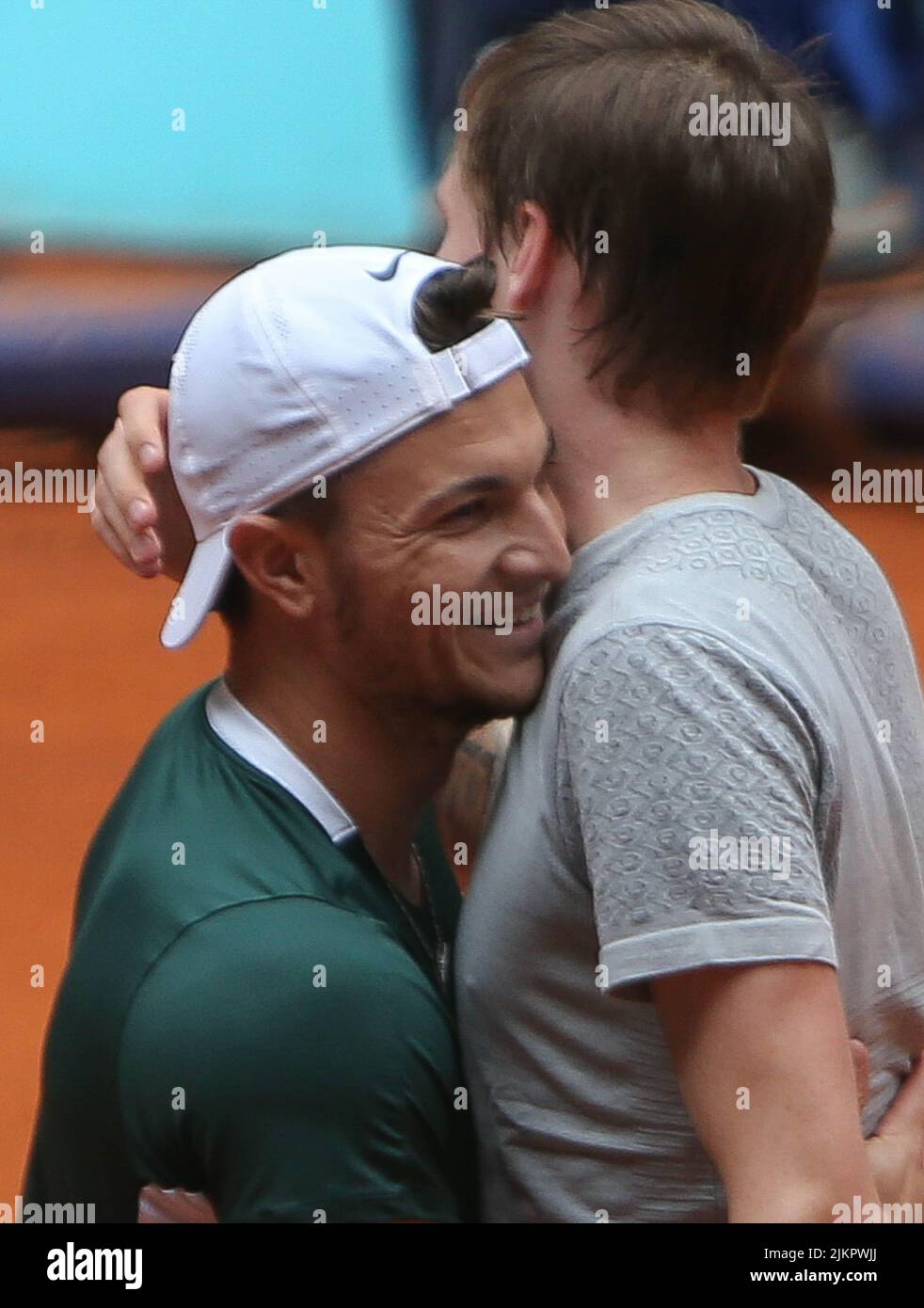 Alexandre Bublik du Kazakhstan et Miomir Kecmanovic de Serbie pendant le tournoi de tennis Mutua Madrid ouvert 2022 sur 3 mai 2022 au stade Caja Magica à Madrid, Espagne - photo Laurent Lairys / DPPI Banque D'Images