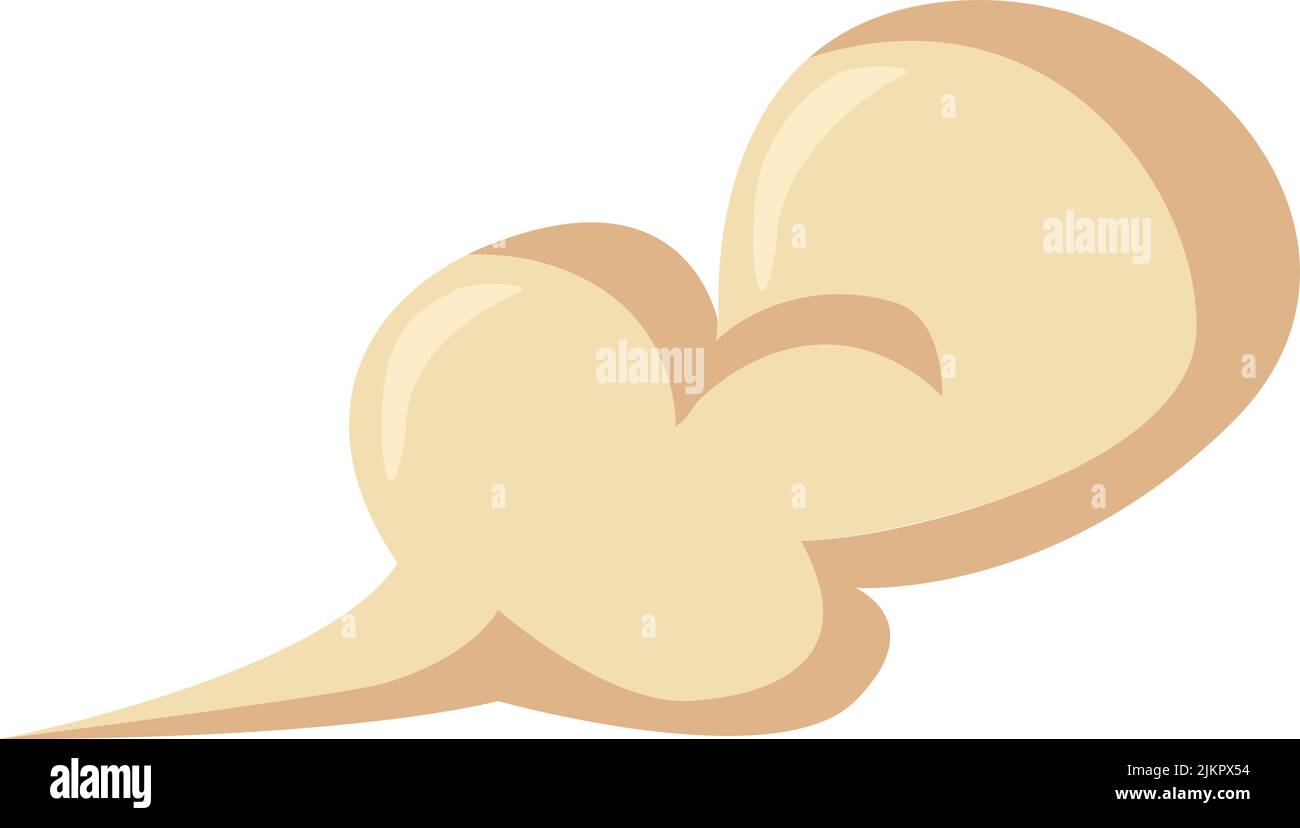 Dessin animé plat. Concept de nuage de fumée ou de poussière en style comique Illustration de Vecteur