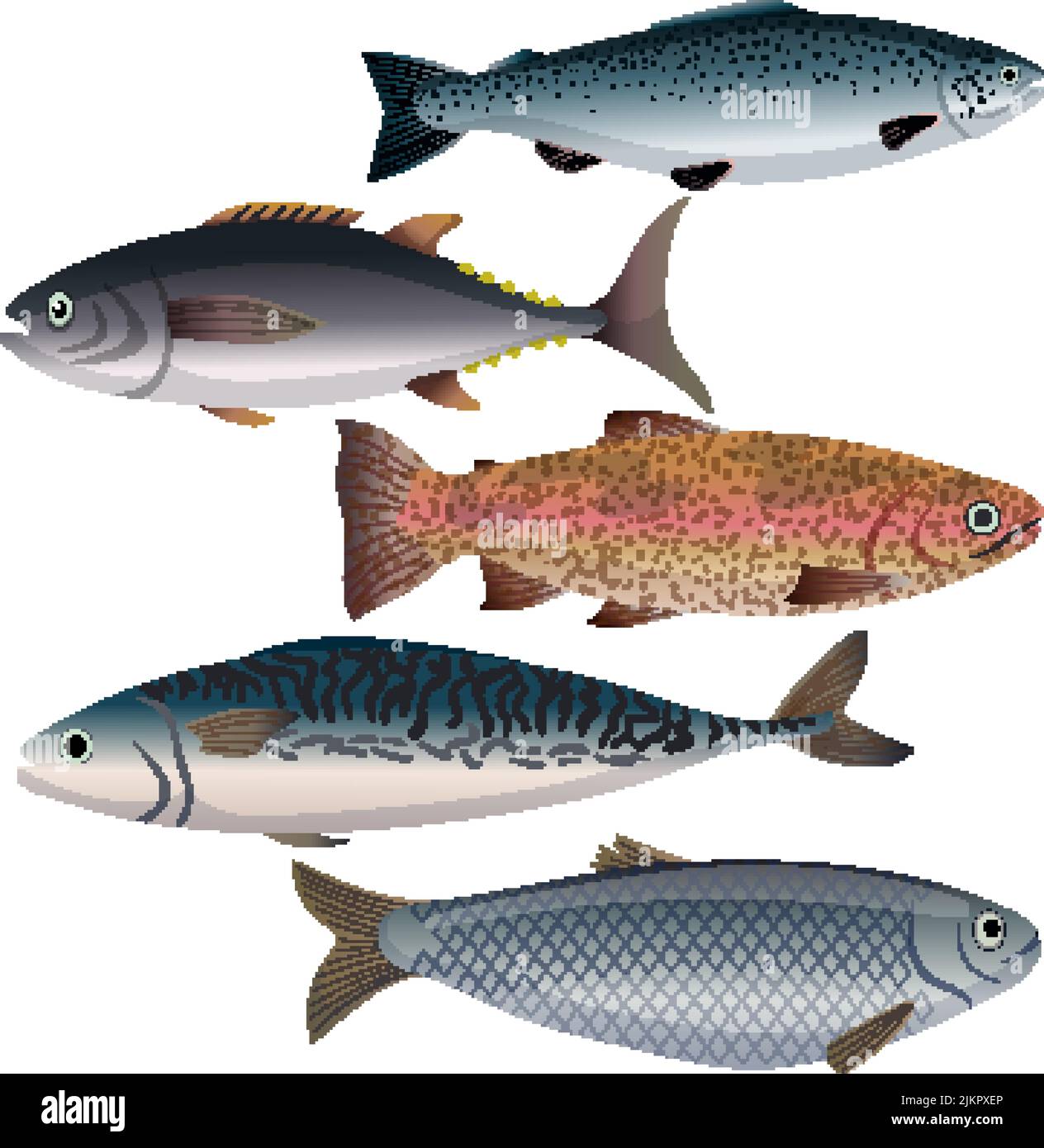 illustration vectorielle de l'ensemble de nourriture pour poissons Illustration de Vecteur