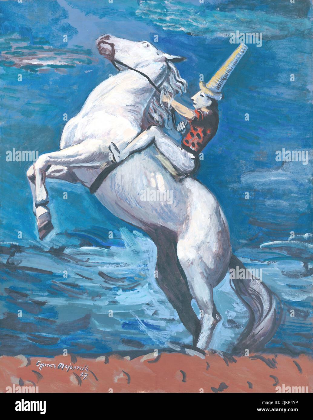 Cyprián Majerník - Rider au bord de la mer - 1937 Banque D'Images