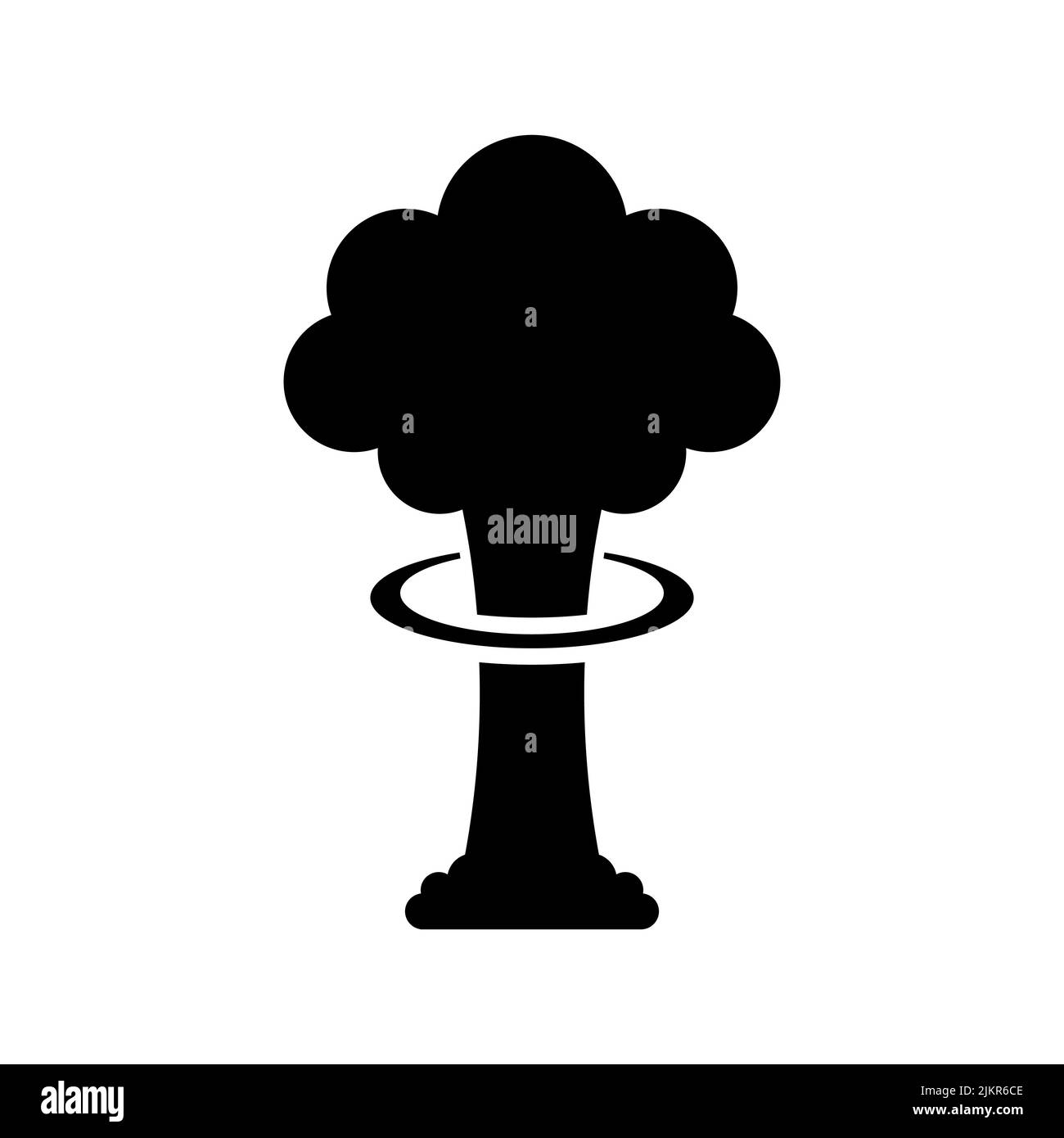 Icône de vecteur noir de bombe nucléaire sur fond blanc Illustration de Vecteur