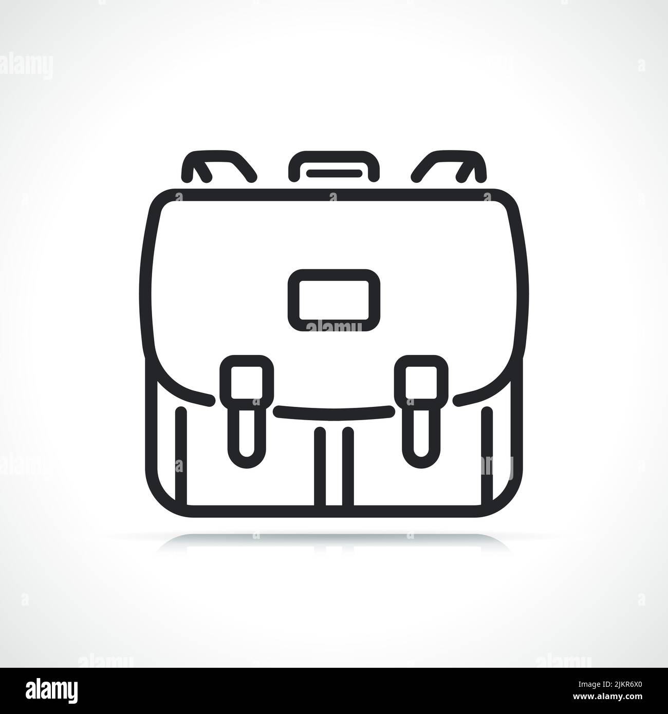 sac à dos ou sac à écolier ligne fine icône isolée Illustration de Vecteur