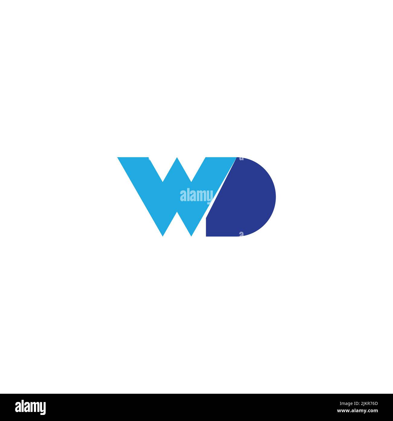 lettre wd simple coloré géométrique connect logo vecteur Illustration de Vecteur