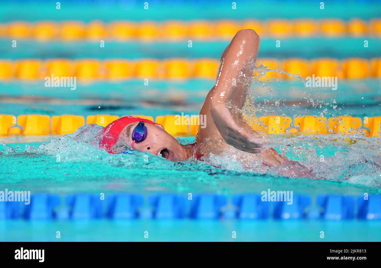 Freya Colbert en action dans le Freestyle Heat 3 féminin 400m au Sandwell Aquatics Centre le sixième jour des Jeux du Commonwealth 2022 à Birmingham. Date de la photo: Mercredi 3 août 2022. Banque D'Images