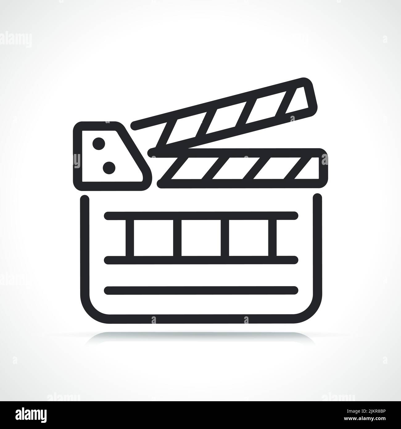 film ou cinéma icône de ligne fine clapper Illustration de Vecteur