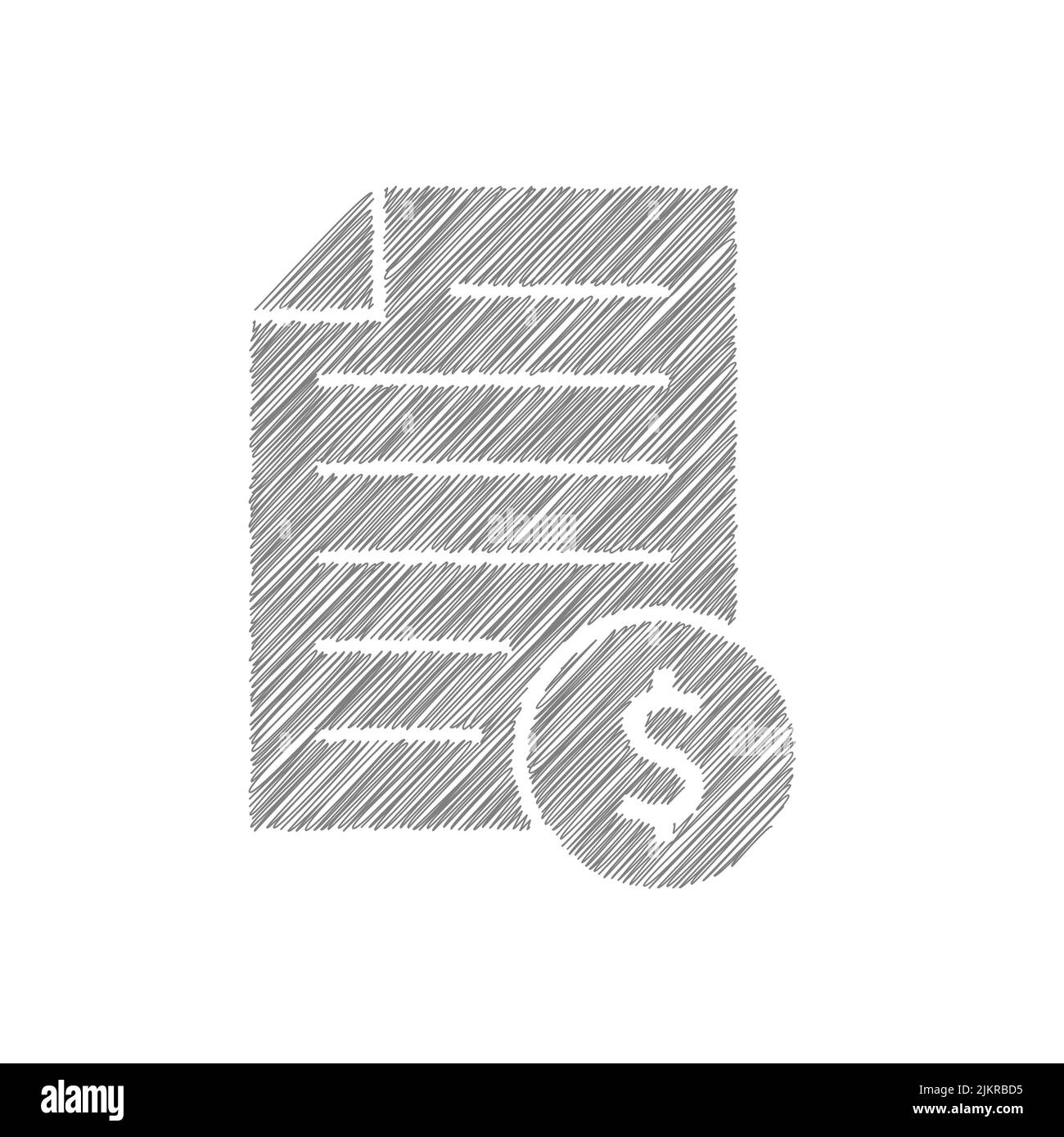 Icône de vecteur d'esquisse gris de paiement de facture. Motif d'affichage fiscal Illustration de Vecteur