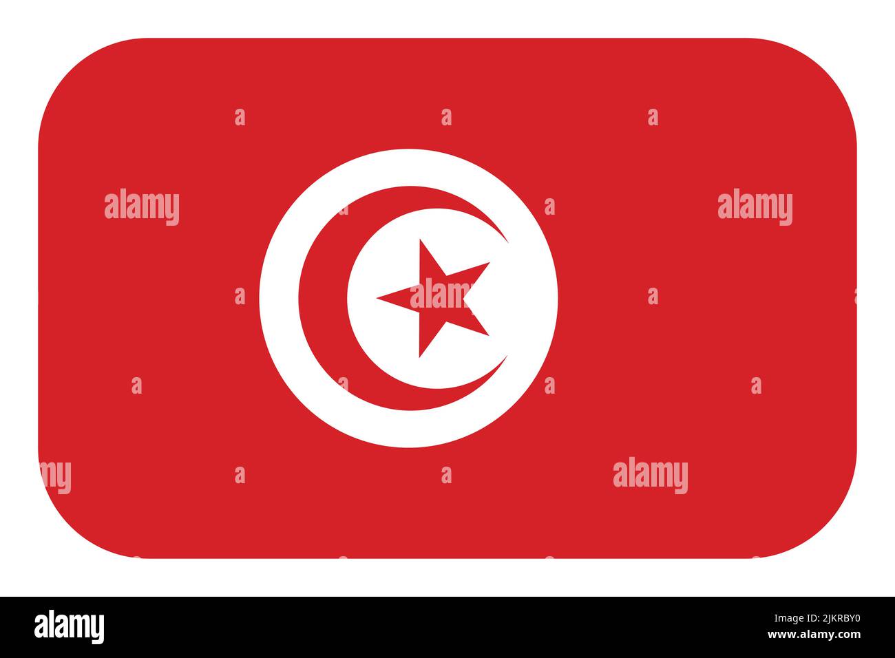 Drapeau de la Tunisie. Symbole national de la République de Tunis en couleurs officielles. Icône de modèle. Arrière-plan vectoriel abstrait Illustration de Vecteur